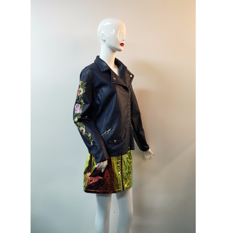 NAVY BROWN PU JACKET RLWPJ0017N