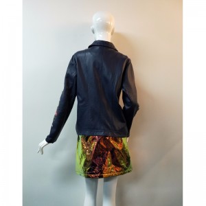 NAVY BROWN PU JACKET RLWPJ0017N
