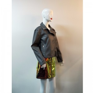 BLACK PU BICICLETĂ JACKET RLWPJ0014N