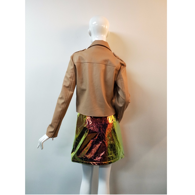 BUCĂȚI CU BROWN PU BIKER RLWPJ0006N