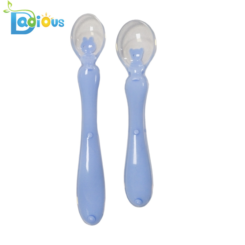 Idei noi de produse Sfat moale Linguri de bebelusi BPA gratuit lingura de silicon Lapte de copil alimentar Lapte de silicon Baby