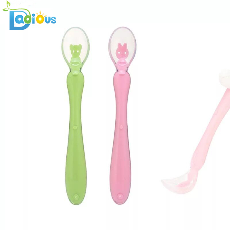 Idei noi de produse Sfat moale Linguri de bebelusi BPA gratuit lingura de silicon Lapte de copil alimentar Lapte de silicon Baby