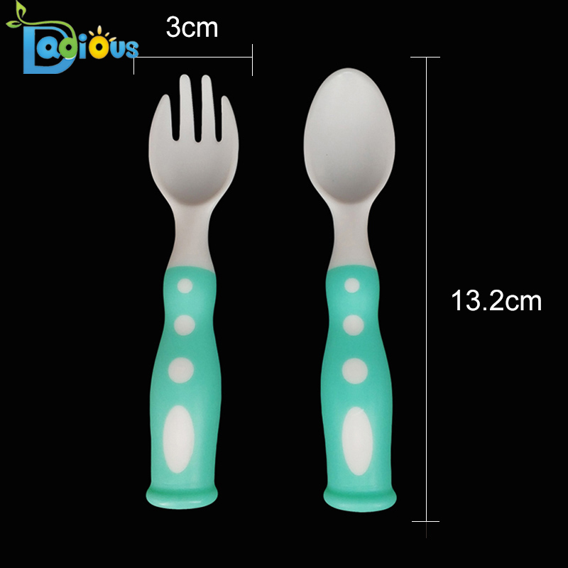 Design personalizat pentru alimente Grad PP Linguri pentru copii Baby Fork BPA Lingură de pregătire gratuită și furculiță pentru copil