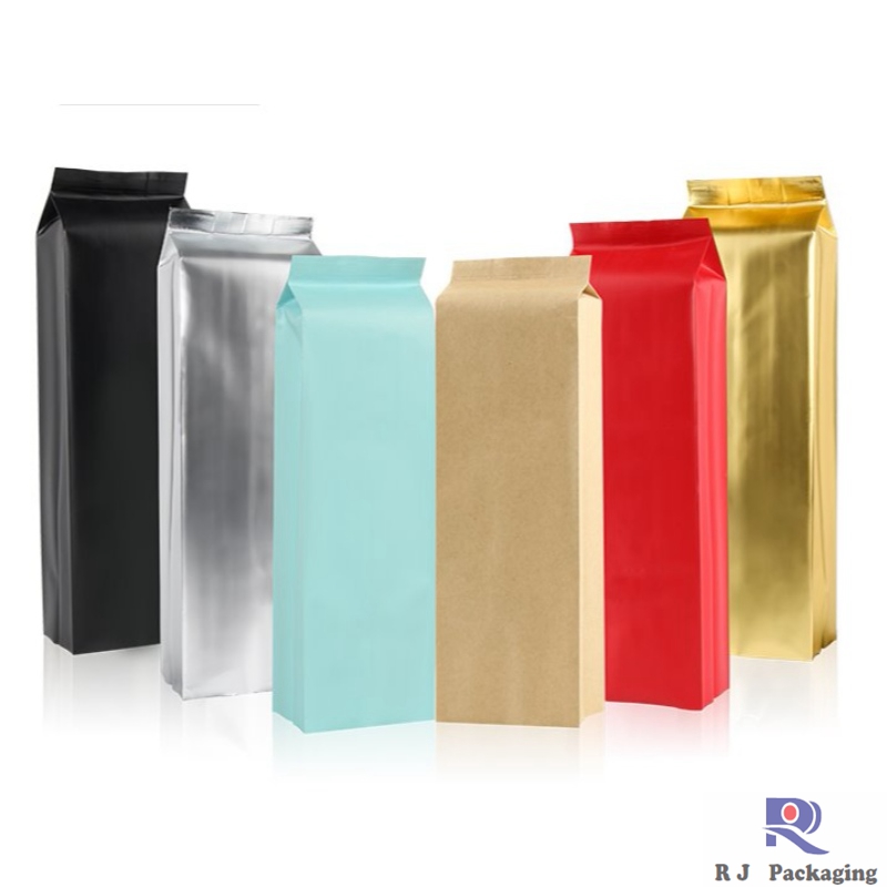 Wholesale Side Gusset Valved Matte sau gloss aluminiu folie de cafea Bag 250g 500g 1000g