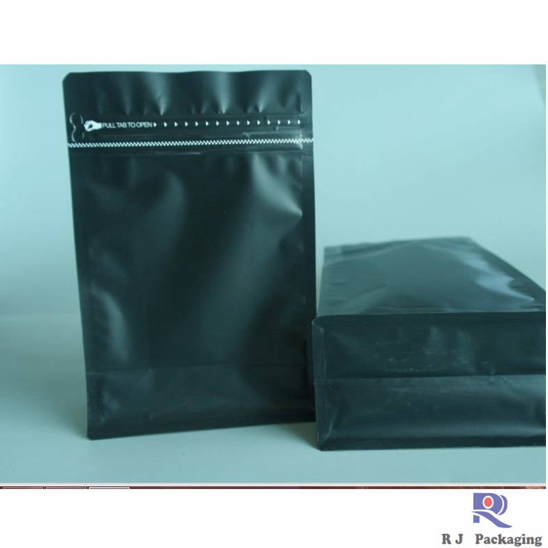 personalizată cutie de sigiliu quad sac de fund cu E -zip și supapă pentru ceai de cafea