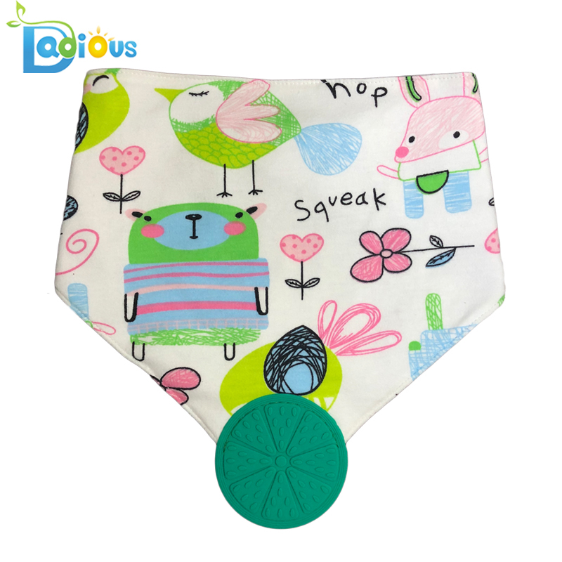 Reversibile 100% bumbac natural Băiatul de dinți Băutură de dinți pentru bebeluși Flamingo Dantură Bandana Bib