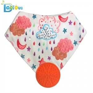 Baby \u0026 Toddler Teething Bandana Bib Muslin Bibs Bandana Drool Salopete cu teether