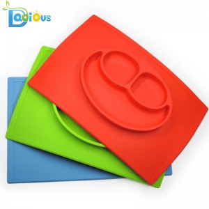 Vânzare cu ridicata din fabrică Placemat de silicon dintr-o singură bucată pentru copilul BPA fără hrană pentru plăci cu plăci siliconice