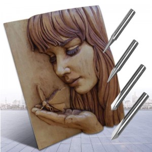 Bits de gravare, 2 flaute Drept CNC V-bit 1/4 inch Marking Shank Instrument de conector gravare conică pentru oțel din aluminiu MDF MDF