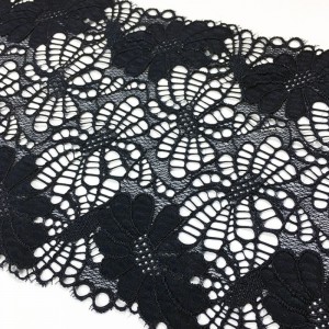 Dantelă elastică din nylon spandex largă, cu lățime de 18 cm pentru lenjerie sau îmbrăcăminte