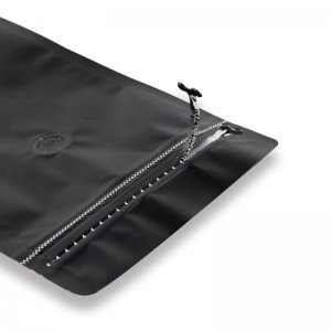 Geantă de cafea cu folie de aluminiu de 250g fundă plată cu opt laterale sigilate cu fermoar