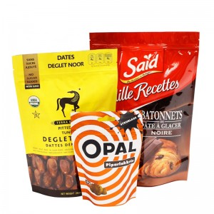 Ghiozdan tipărit personalizat remoșabil Ziplock care se ridică cu pungi cu folie de aluminiu pungi de ambalare cafea cu fermoar