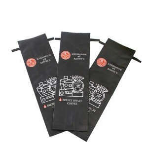 gusset lateral cravată de staniu finisat mat pe ambalajul supapelor de cafea