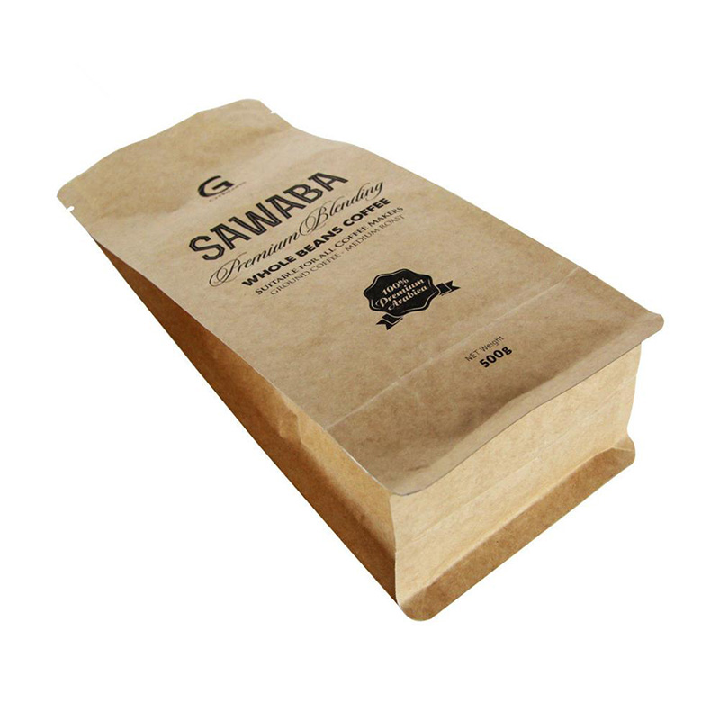 Ambalare simplă a cutiei de etanșare a sacului de cafea Kraft simplu