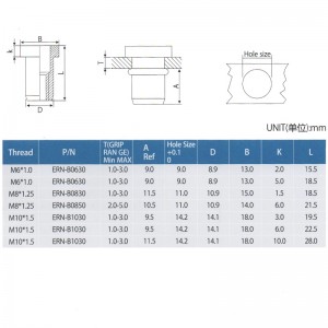 Nuci pentru elevator cu cap plat