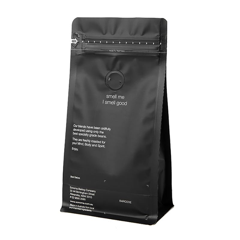 Garnitură de cafea Zip Lock 100g pungă cu sac pentru picioare și geantă de cafea 1 kg cu supapă de degazare și geantă de cafea cu imprimeu personalizat