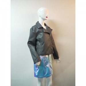 Jacheta neagră PU BLKER cu colecție pură RLWPJ0013N