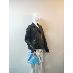 JACKET PU PU NEGRU BIKER RLWPJ0020N
