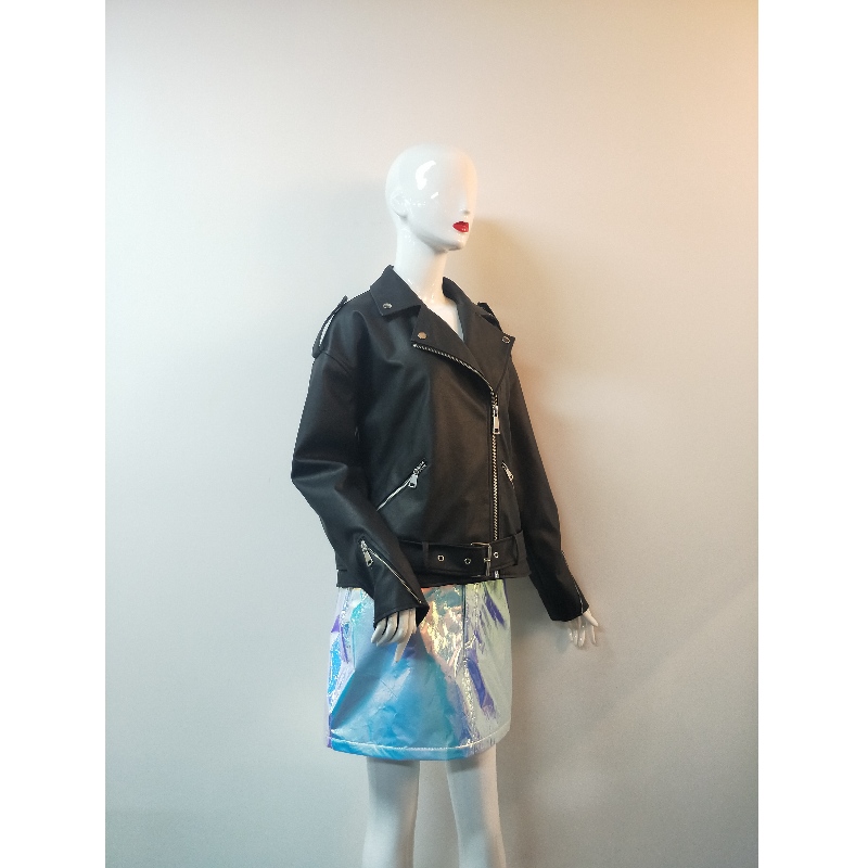 JACKET PU PU NEGRU BIKER RLWPJ0020N