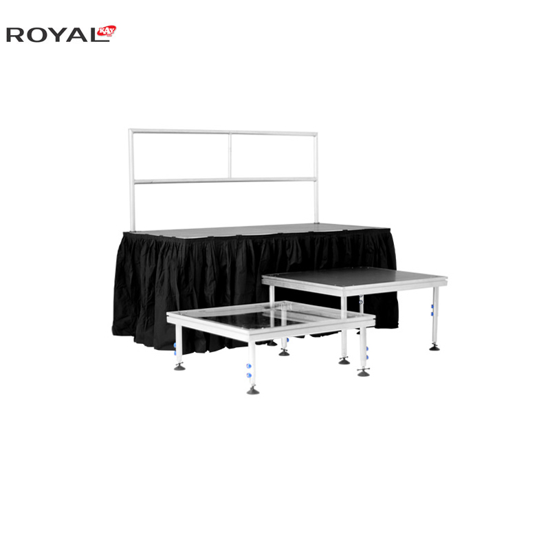 Etapa portabilă din aluminiu și faza de instalare rapidă