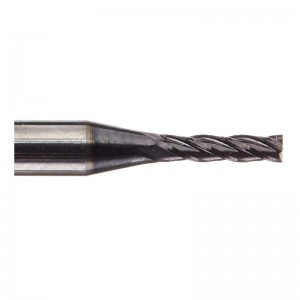 Moara de capăt solidă din carbură, acoperită cu AlTiN, 4 flauturi, diametru 1/16 \