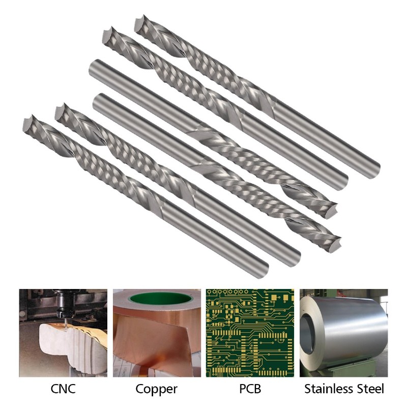 Bits pentru router CNC, freză cu un singur flaut de 1/8 ”pentru lemn, nylon, rășină, ABS, acrilic, PVC, MDF
