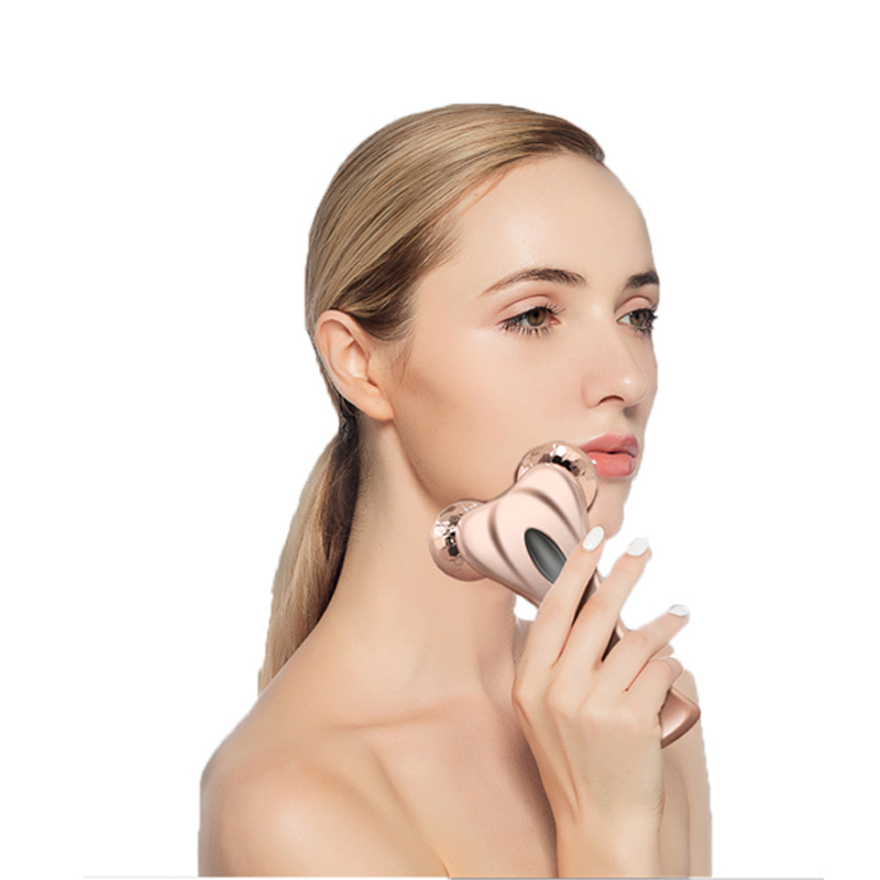 Roller facial 3D Microcurrent, Masaj pentru corpul cu frumusețe multifun pentru frumusețe pentru anti-îmbătrânire, îmbunătățește conturul facial, tonul pielii, reducerea ridurilor și pielea fermă a corpului, dimensiuni netede, îngrijire profesională a pielii