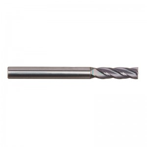 Moara de capăt solid din carbură, acoperită cu AlTiN, 4 flauturi, 3/16 \