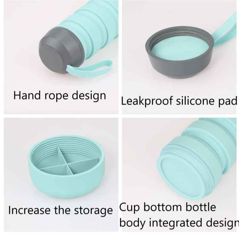 Cupa de silicon creativ silicon de calitate alimentară pliabilă în aer liber personalitate sticlă de apă de alergare fitness portabil sport cupă de apă