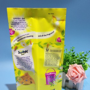 Pungeți în picioare spout plastic sac de săpun lichid lichid de spălare / ambalaj detergent pentru rufe