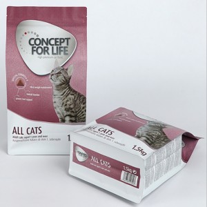 Pungi din plastic cu fundul plat cu fermoar Pungi din plastic închise cu opt fermoare pentru ambalarea pungilor cu mâncare pentru animale de companie