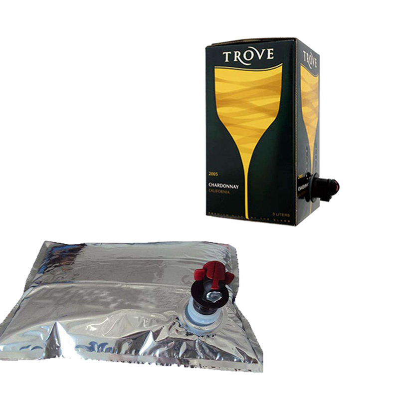 Sac de supapă de aluminiu de înaltă calitate în cutie pentru lichid, vin, ulei, apă, suc, detergent cu robinet de robinet