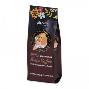 Bagă de cafea Ambalare Ziplock Geantă de cafea cu cravată cu valvă Cravată cu imprimeu personalizat Biodegradabile Aer Vent Cafea Geanta de cafea cu imprimeu de jos plat