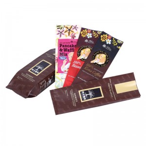 Bagă de cafea Ambalare Ziplock Geantă de cafea cu cravată cu valvă Cravată cu imprimeu personalizat Biodegradabile Aer Vent Cafea Geanta de cafea cu imprimeu de jos plat