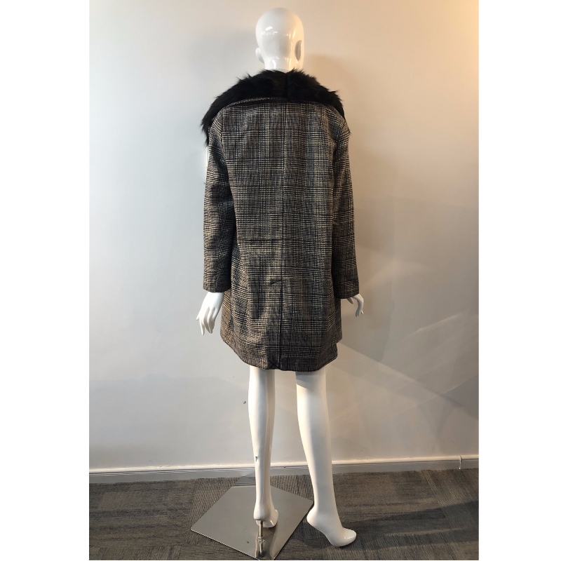 Palton de lână PLAID LADIES RLWW0001