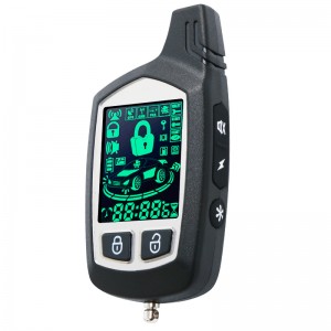Încărcător de cod de alarmă pentru vehicul LCD cu două căi și intrare de la distanță fără cheie