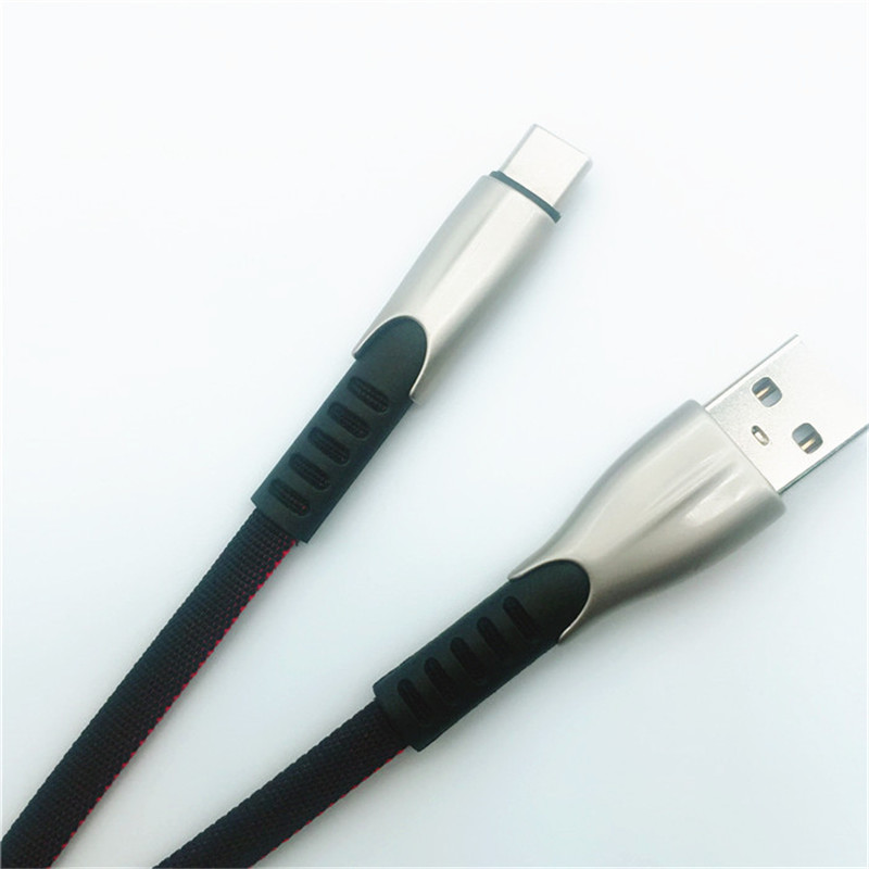 KPS-1001CB Micro Custom portabil 1m 2A aliaj de zinc Cablu de țesut micro USB