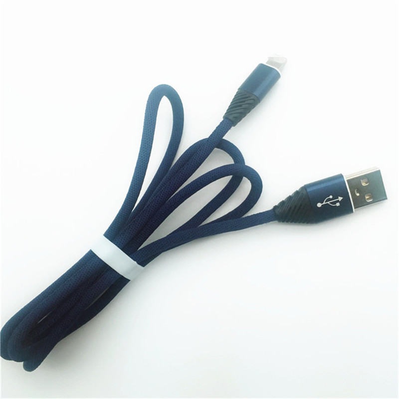 KPS-1004CB 8pin Cablu de date USB de înaltă calitate din bumbac țesut de 1M 2.2A de înaltă calitate