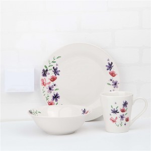 Set de cină din porțelan de masă ceramică-12 piese cu decal tăiat