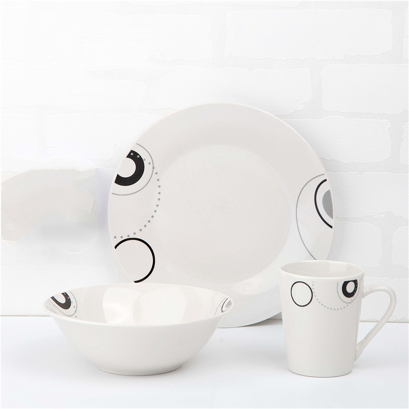 Set de cină din porțelan de masă ceramică-12 piese cu decal tăiat