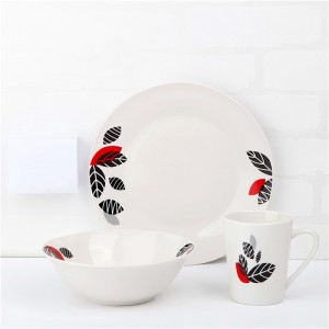 Set de cină din porțelan de masă ceramică-12 piese cu decal tăiat
