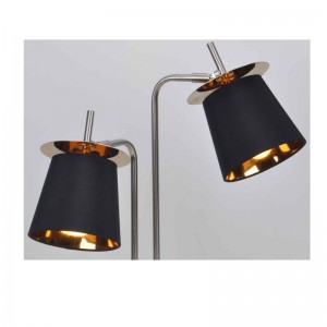 Lampa de masă cu nuanță de țesătură și foaie de decor