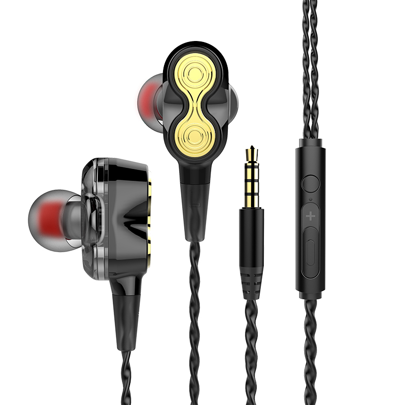 Driver dual dinamic muzică stereo HiFi cu fir Earbud