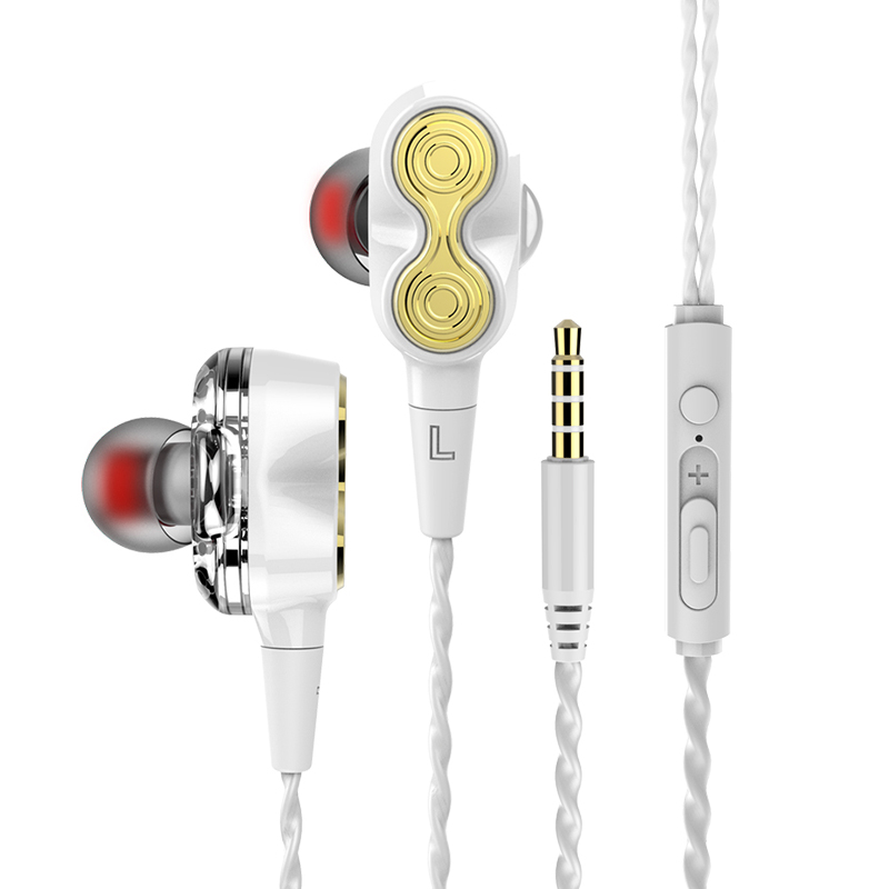 Driver dual dinamic muzică stereo HiFi cu fir Earbud