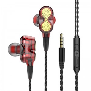 Driver dual dinamic muzică stereo HiFi cu fir Earbud