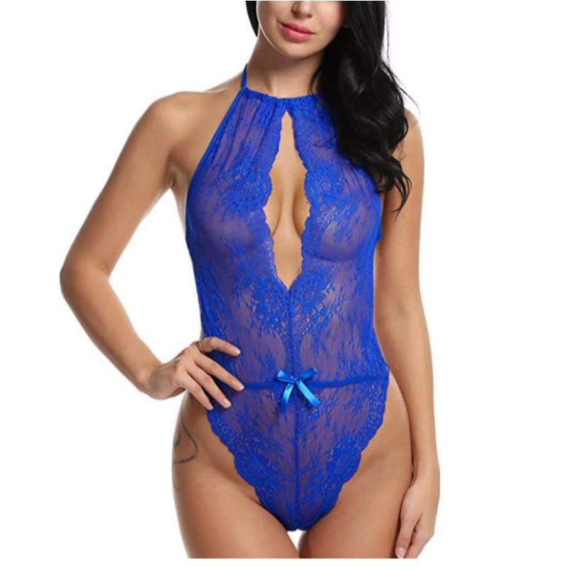 Lenjerie sexy pentru femei Teddy One Piece Dantelă Babydoll Costum de trandafiri