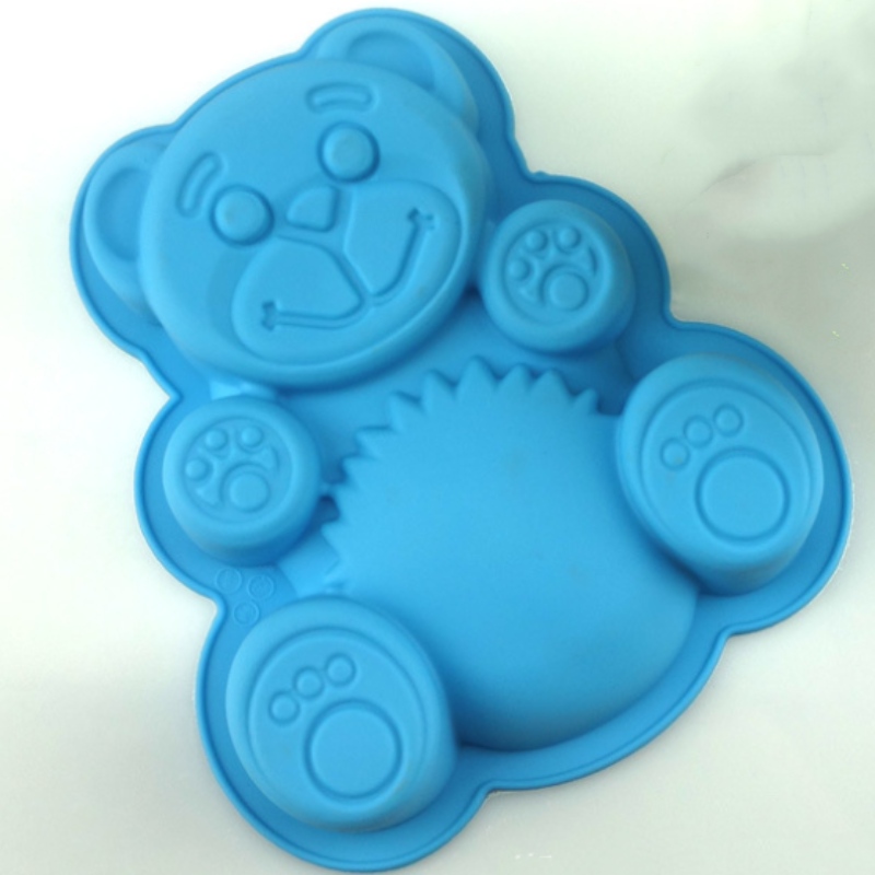 Forma de tort cu urs mic din silicon Trandafir supradimensionat unică gaură mare floare placă de copt instrument de coacere DIY