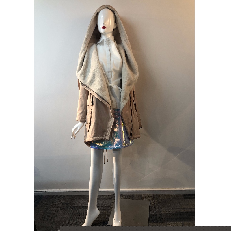 PARKA LADIES A APA CU APĂ CU BĂRBAȚI BORG ÎN PINK RLWPC0075