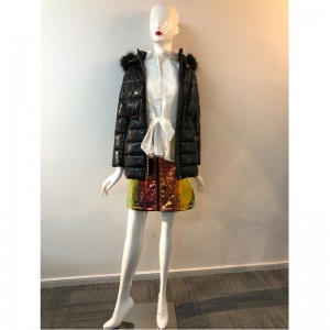 Palton strălucitor LADIES ÎN NEGRU RLWPC0082