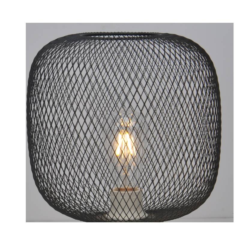 Lampa de masă cu nuanță de plasă și negru mat